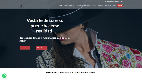 Trajes de Luces - Posicionamiento web en PrestaShop